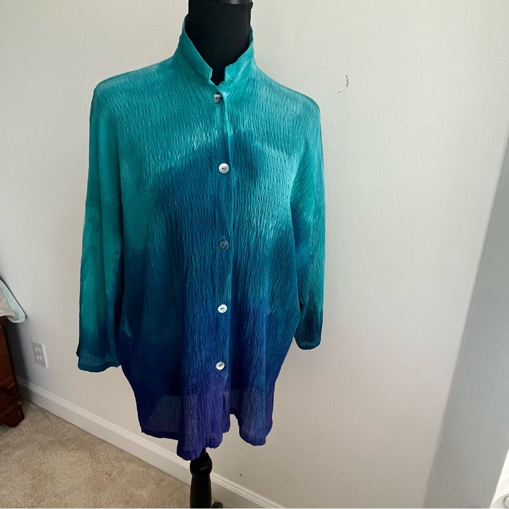Silk Ombre Tunic Blouse